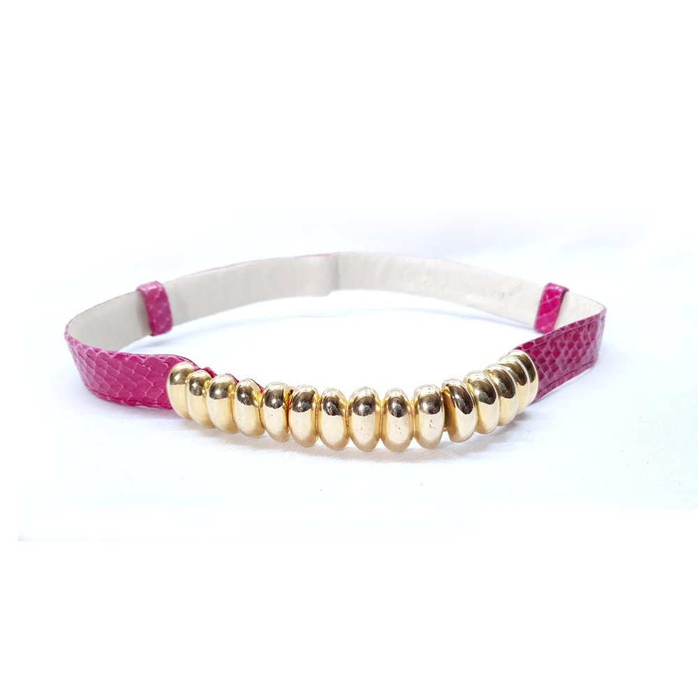 Judith Leiber adjustable leather belt skinny